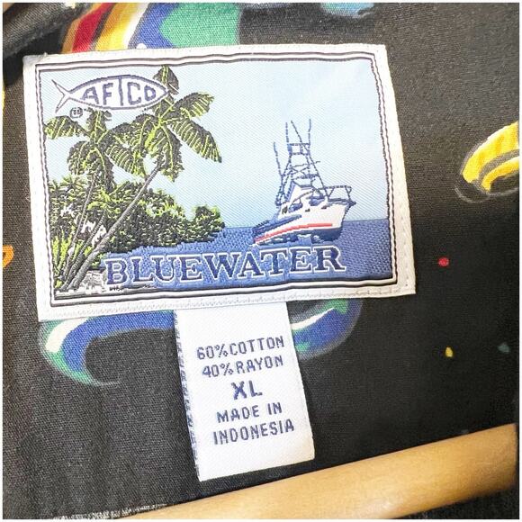 AF/CO Bluewater Men’s Margarita Style Shirt Collared Pocket Jimmy Buffet Vibe XL - Picture 4 of 7